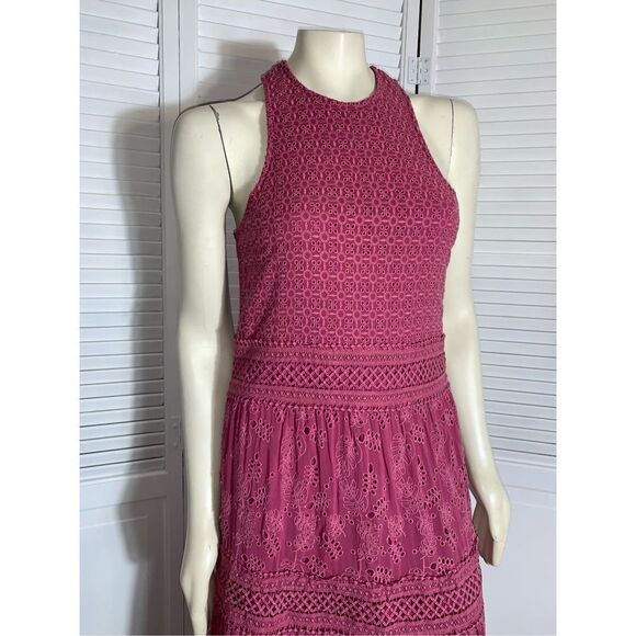 NWT Sundance Embroidered Eyelet Lace Tiered Prairie Peasant Maxi Dress Small - Picture 1 of 16